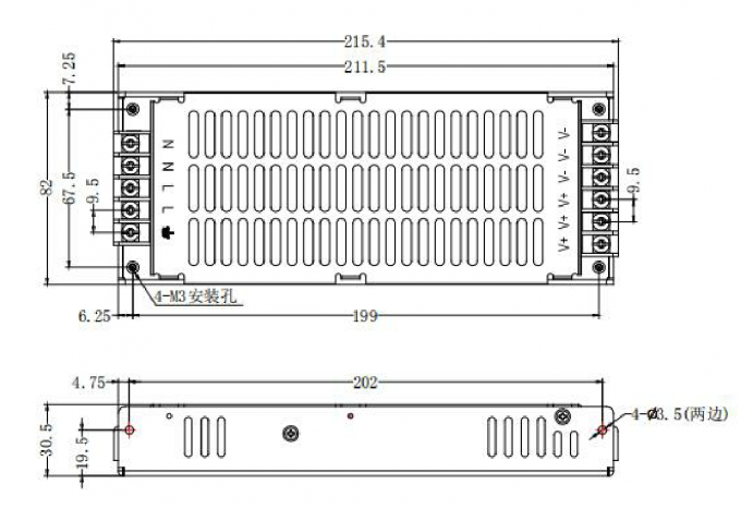 صفحه نمایش 5V 60A LED منبع تغذیه EMI Circuit 300W LED درایور بدون فن 1