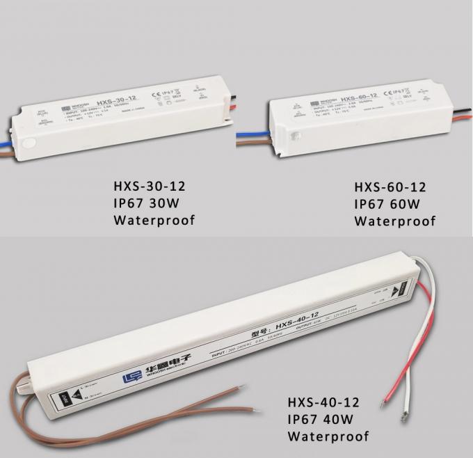 منبع تغذیه 40W IP67 ضد آب منبع تغذیه تک ترانسفورماتور LED 24 ولت 0