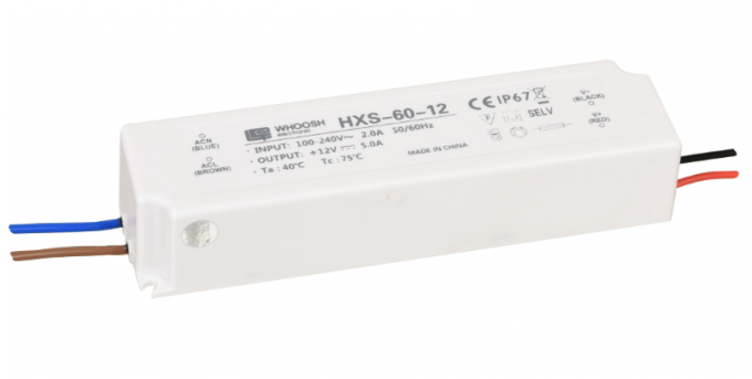 LED Sign IP67 ضد آب منبع تغذیه پلاستیکی مسکن 60W 12V 5A درایور LED 0