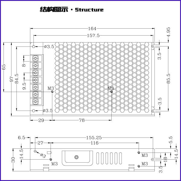 منبع تغذیه DC 12V 12.5A SMPS LED منبع تغذیه IP20 داخلی 150 وات درایور LED 1